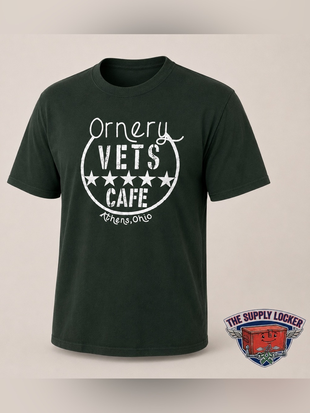 Ornery Vets Cafe Athens Ohio T Shirt XL Black Graphic Tee Gildan